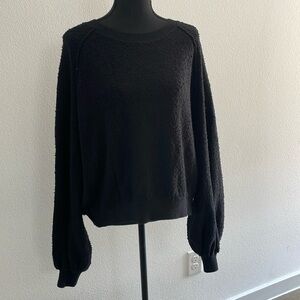 EUC Free People black “Found my Friend” boucle pullover